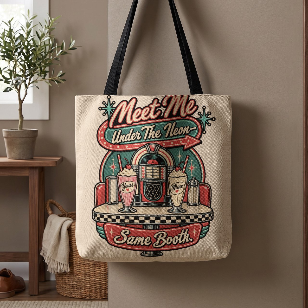 Meet Me Under The Neon Tote Bag