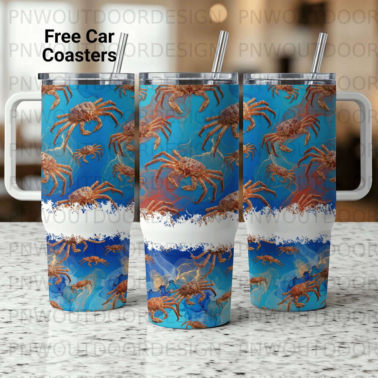 King Crab 40oz Tumbler Sublimation Design, Distressed Ocean Crab Wrap, Seafood Lover Coastal Tumbler PNG Digital Download