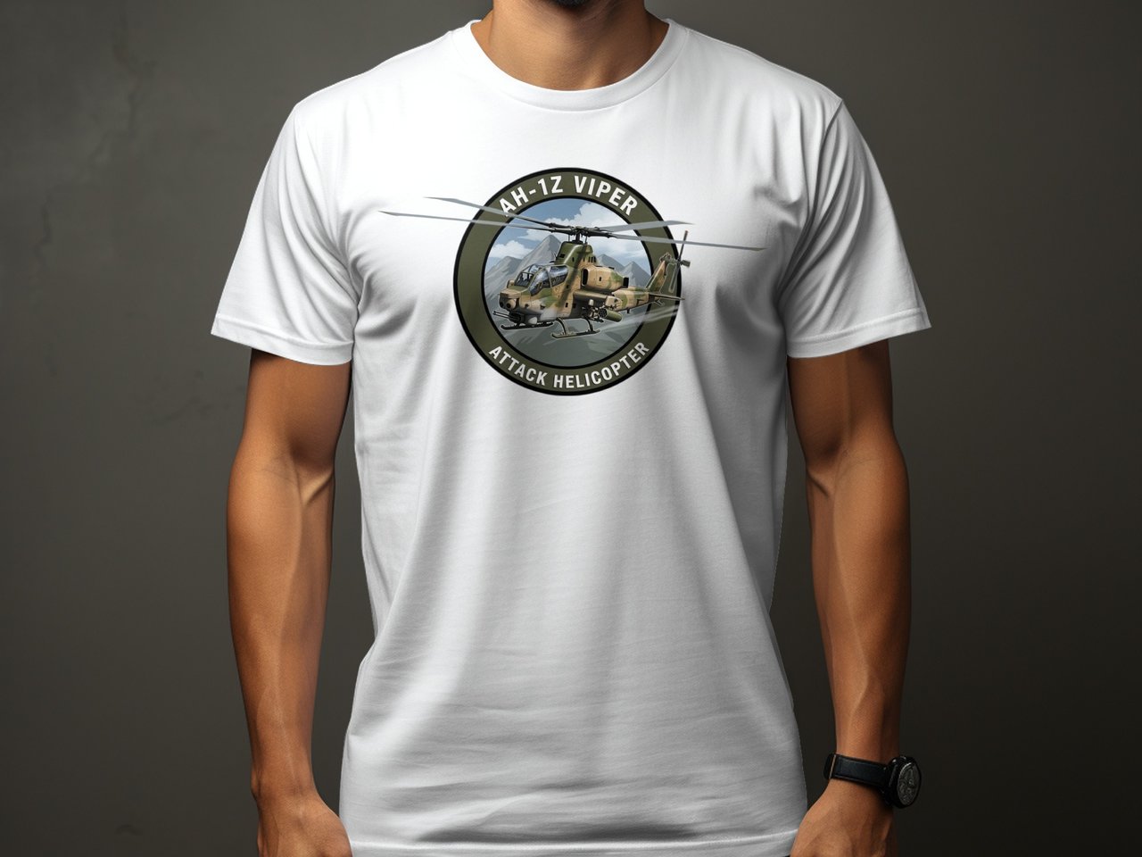 AH-1Z Viper Helicopter T-Shirt Military Aviation Tee, Attack Copter Graphic Shirt, Pilot Veteran Gift for Him, Tactical Warbird Apparel
