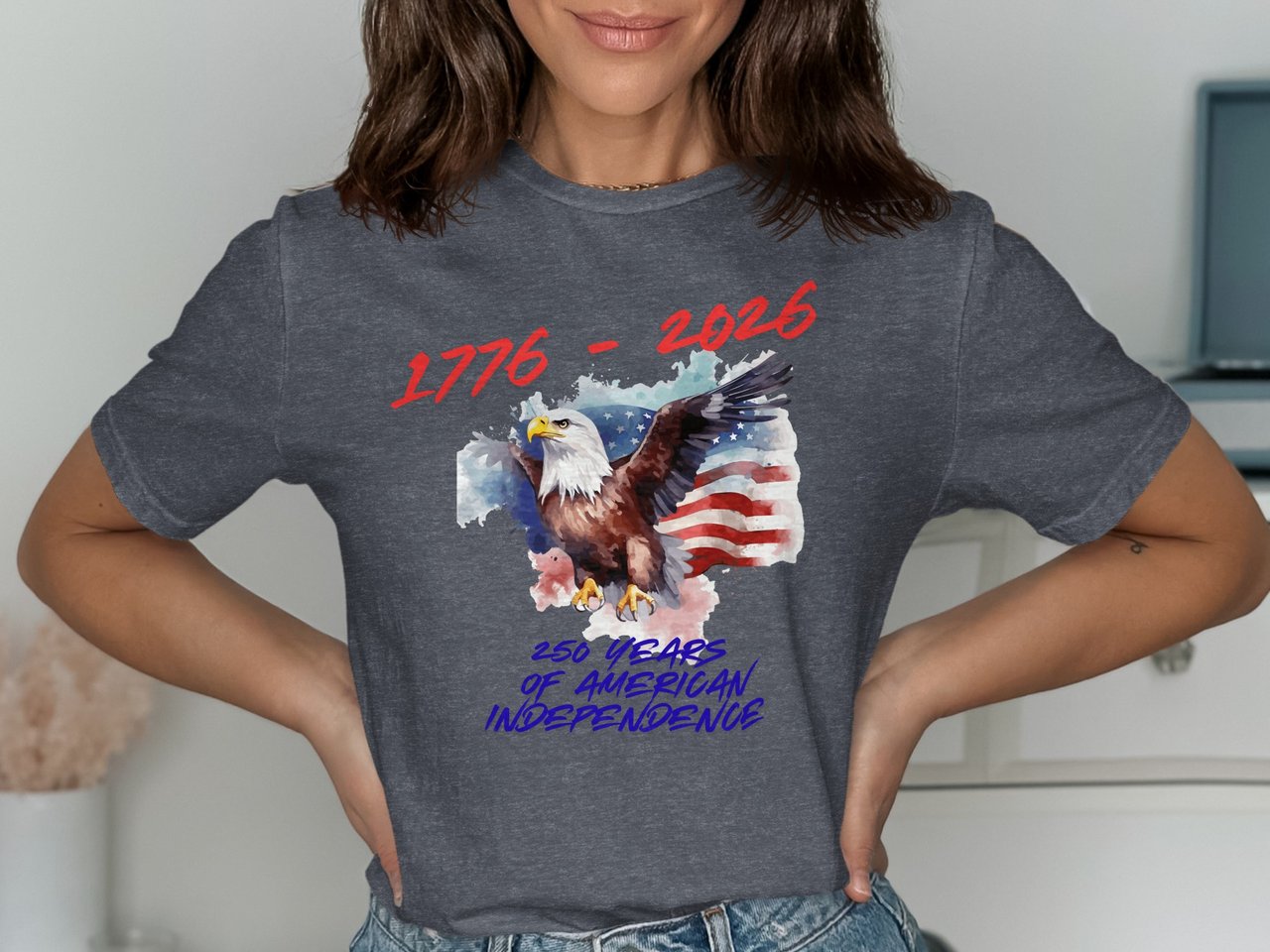 250 Years of American Independence T-Shirt, 1776-2026 Patriotic Eagle Tee, Fourth of July History Shirt, US Freedom Day Gift