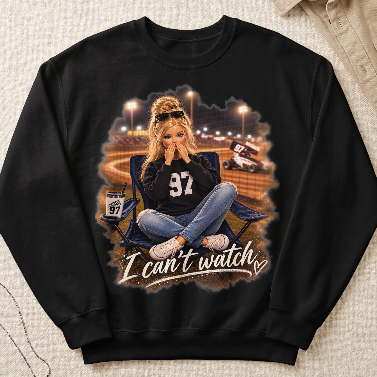 Dirt Track Racing Sweatshirt, I Cant Watch Sprint Car Race Day Crewneck, Racing Wife Graphic Pullover, Gift for Racing Girlfriend