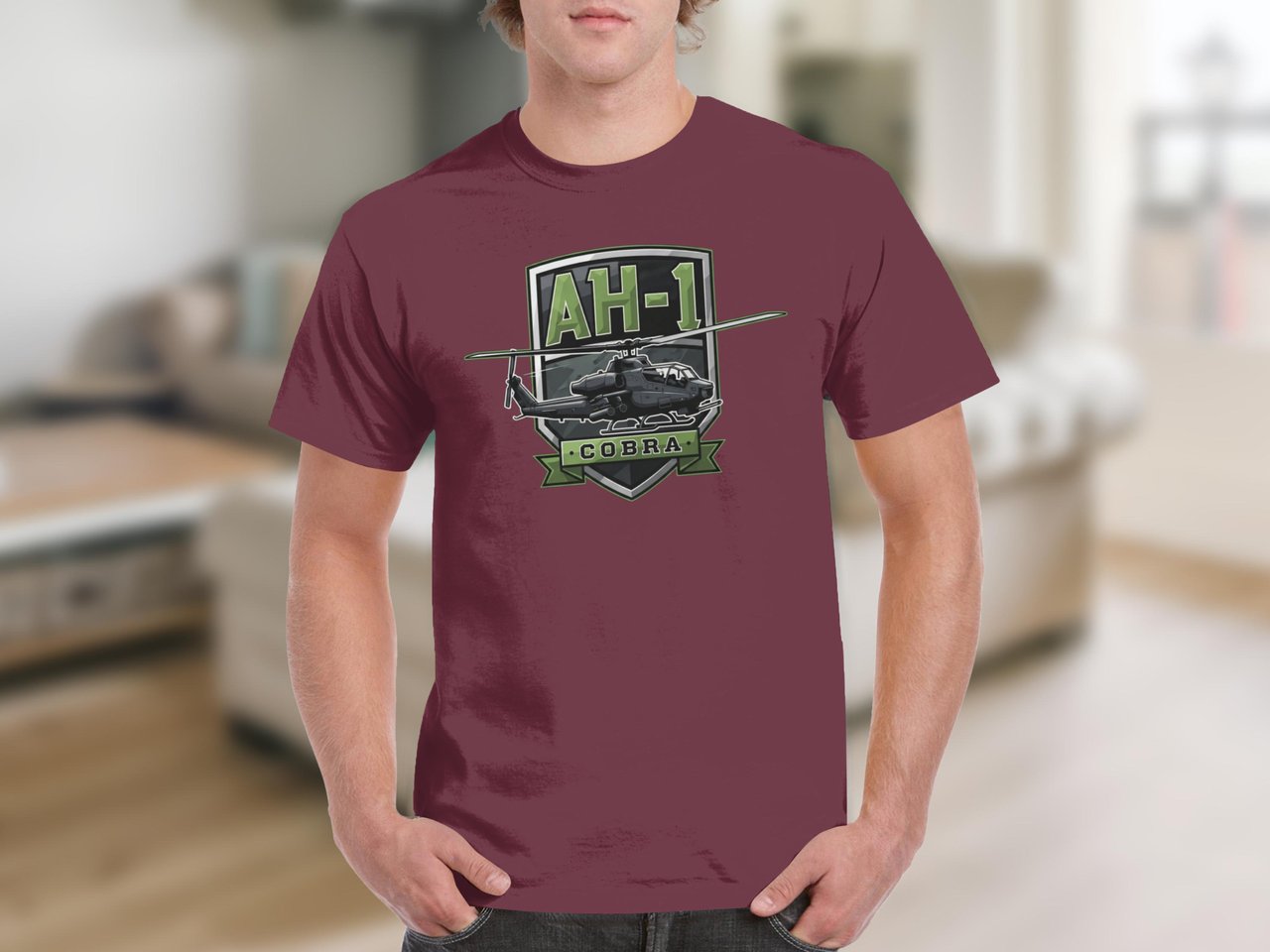 AH-1 Cobra Helicopter T-Shirt, Military Attack Chopper Shirt, Aviator Pilot Veteran Gift, Tactical Warbird Graphic Tee, Gift for Him
