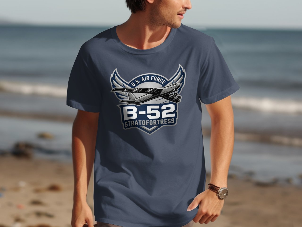 B-52 Stratofortress Shirt, US Air Force Military Bomber T-Shirt, Aviation Veteran Gift, Patriotic Airplane Graphic Tee for Men Dad