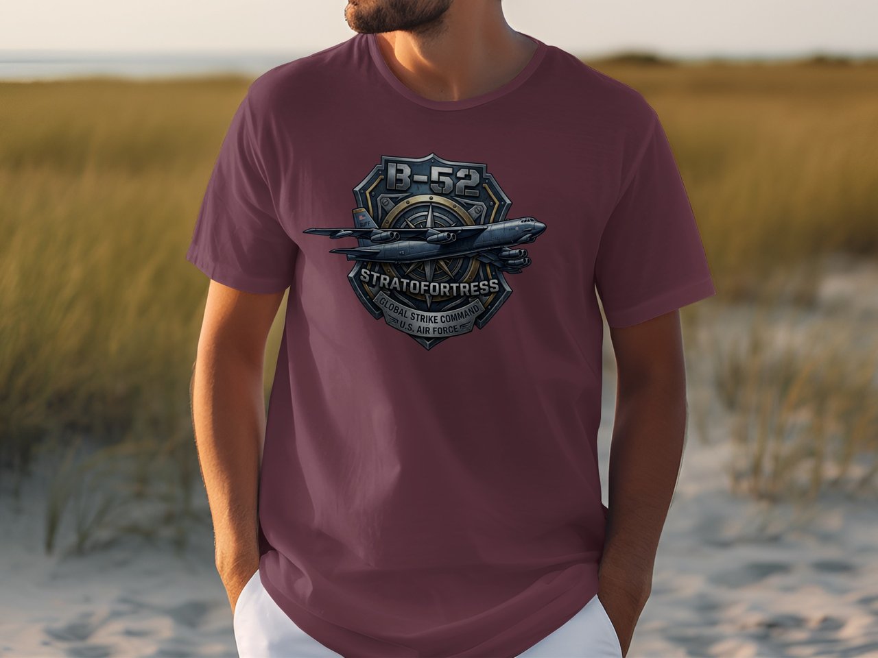 B-52 Stratofortress T-Shirt, US Air Force Military Aviation Bomber Tee, Vintage Airplane Pilot Graphic Shirt, Veteran Gift for Dad