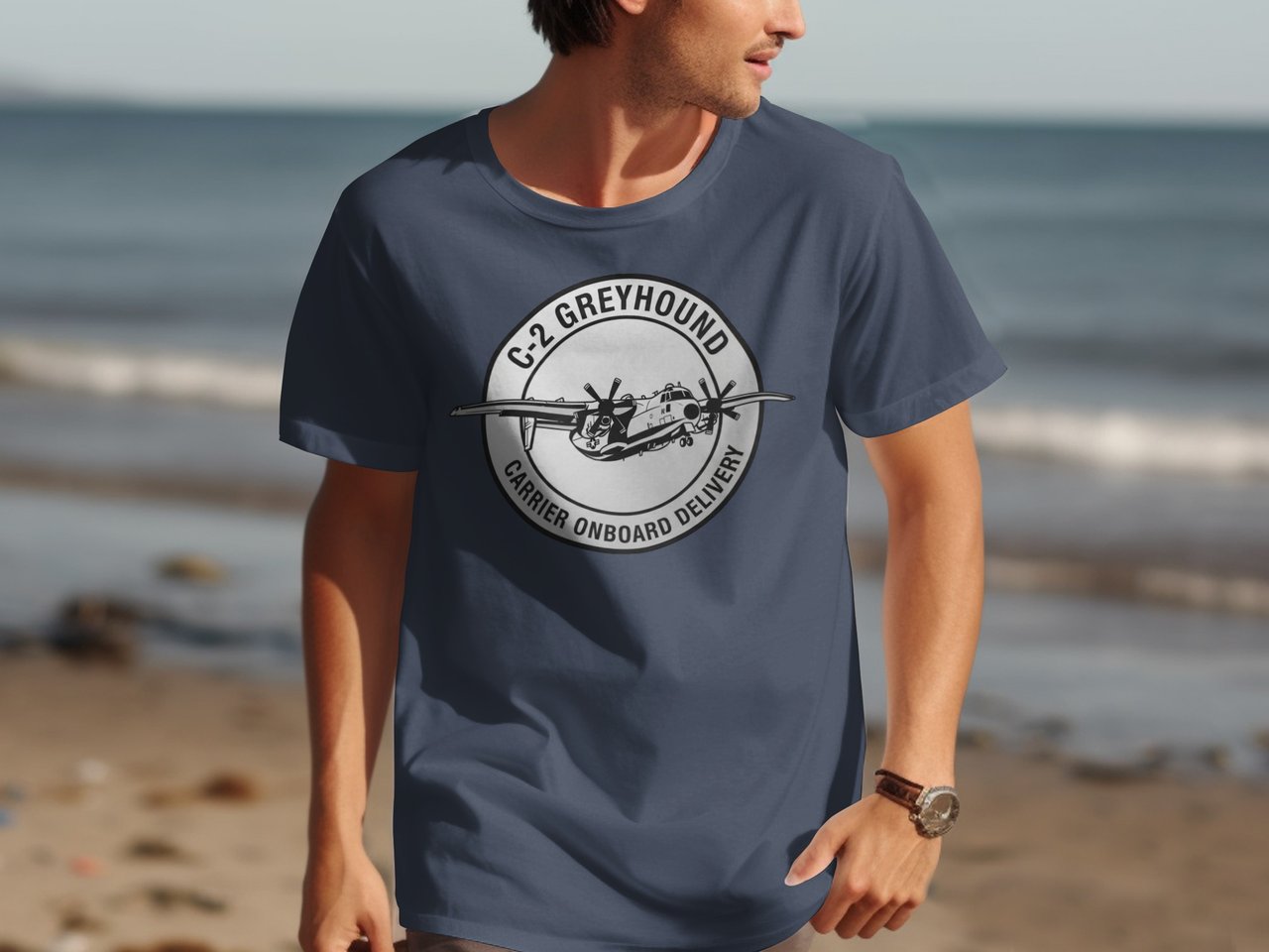 C-2 Greyhound Shirt Carrier Onboard Delivery Navy Aviation Graphic Tee Military Plane Pilot Gift Retro Avgeek Aircraft T-Shirt