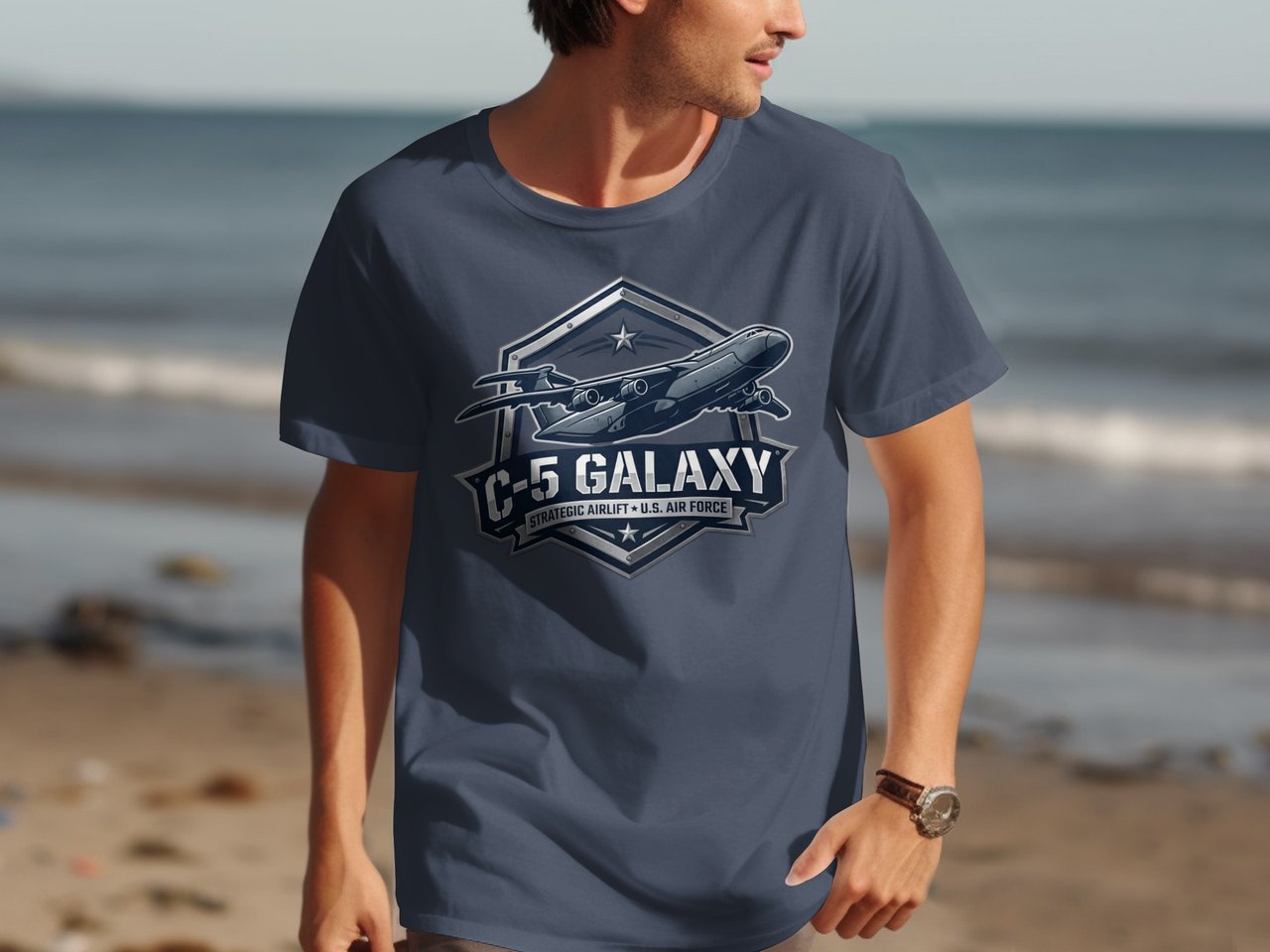 C-5 Galaxy T-Shirt Military Aviation Tee, Strategic Airlift Plane Graphic Shirt, Air Force Veteran Gift, Heavy Cargo Aircraft Pilot Crew Top