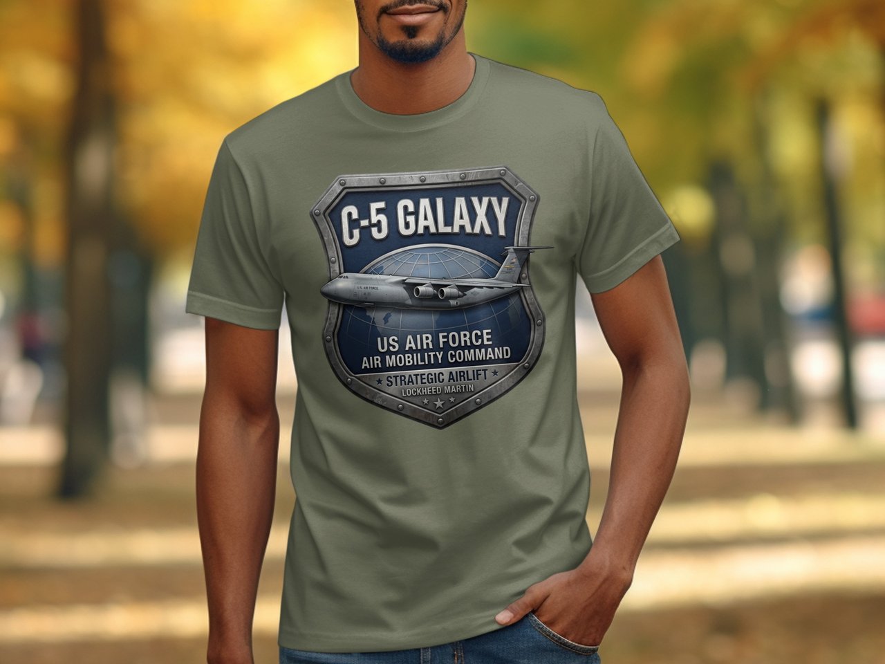C-5 Galaxy T-Shirt, US Air Force Cargo Plane Shirt, Military Aviation Gift, Strategic Airlift Pilot Graphic Tee, Air Mobility Command Top