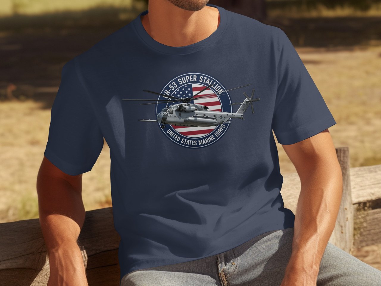 CH-53 Super Stallion T-Shirt, USMC Military Helicopter Shirt, Patriotic American Aviator Tee, Veteran Aviation Gift for Pilot