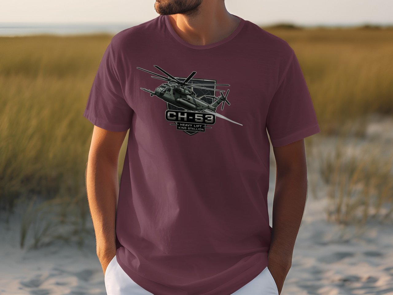 CH-53 Helicopter T-Shirt, Military Aviation Shirt, King Stallion Heavy Lift Pilot Graphic Tee, Veteran Aviation Gift for Him