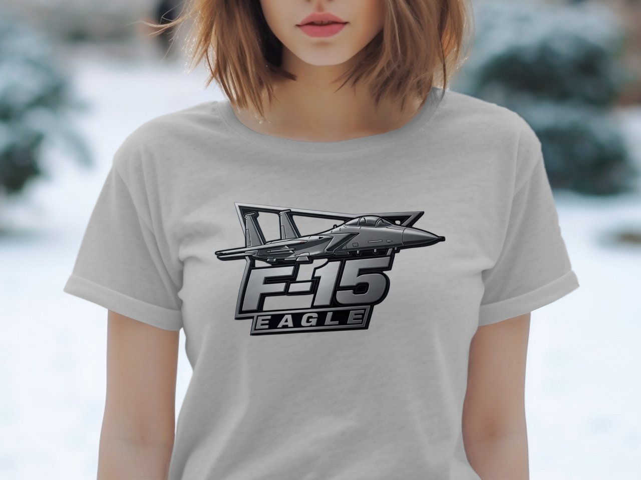 F-15 Eagle Fighter Jet T-Shirt, Military Aviation Shirt, Faux Metallic Pilot Graphic Tee, Air Force AvGeek Gift, Warbird Airplane Clothes