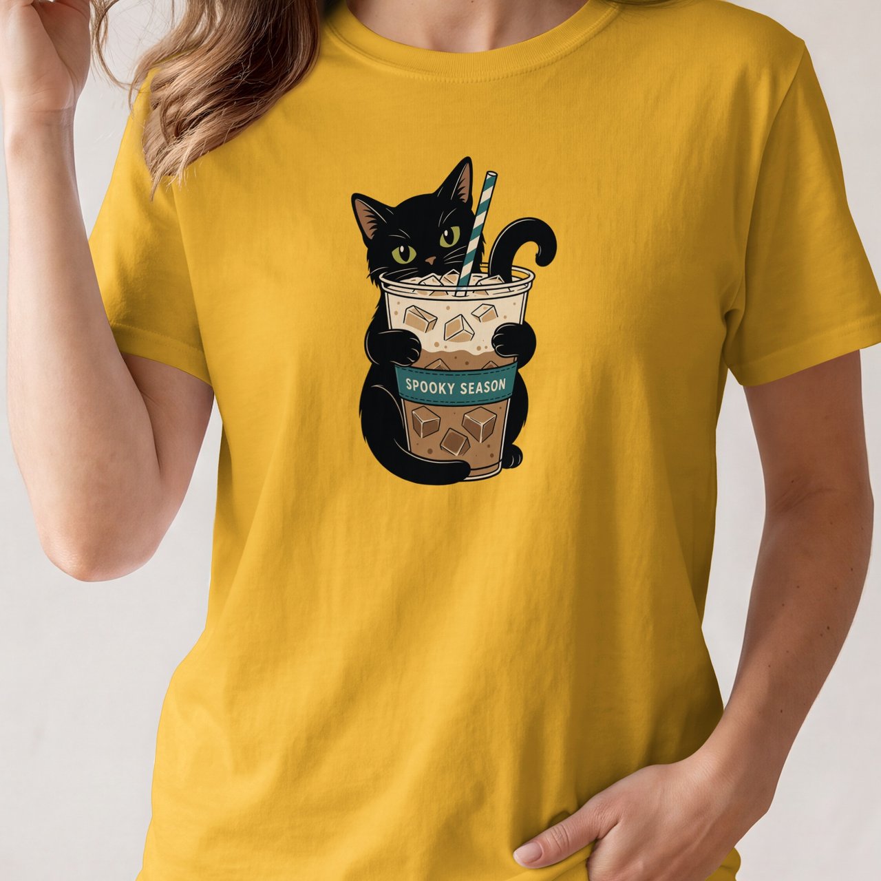 Spooky Season Black Cat Coffee Tee