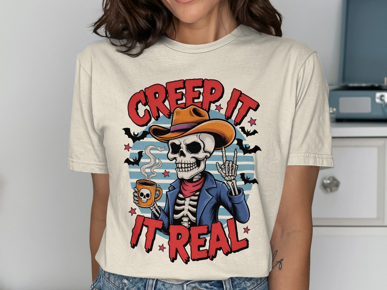 Creep It Real Cowboy Skeleton Tee