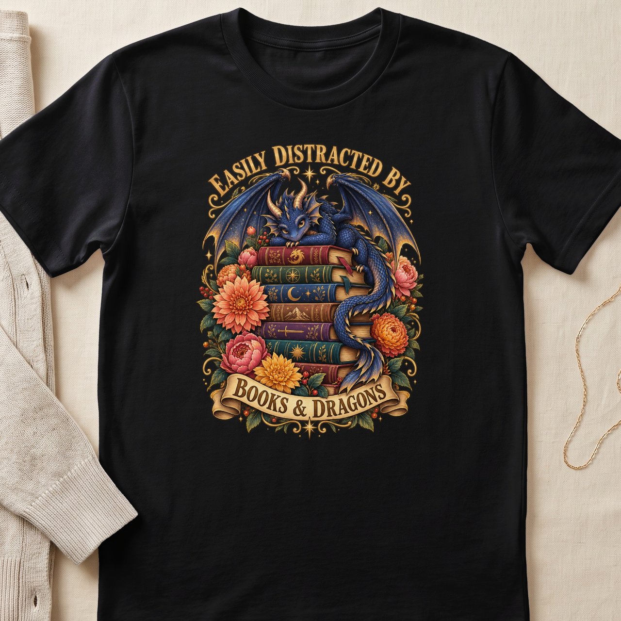 Books & Dragons Tee