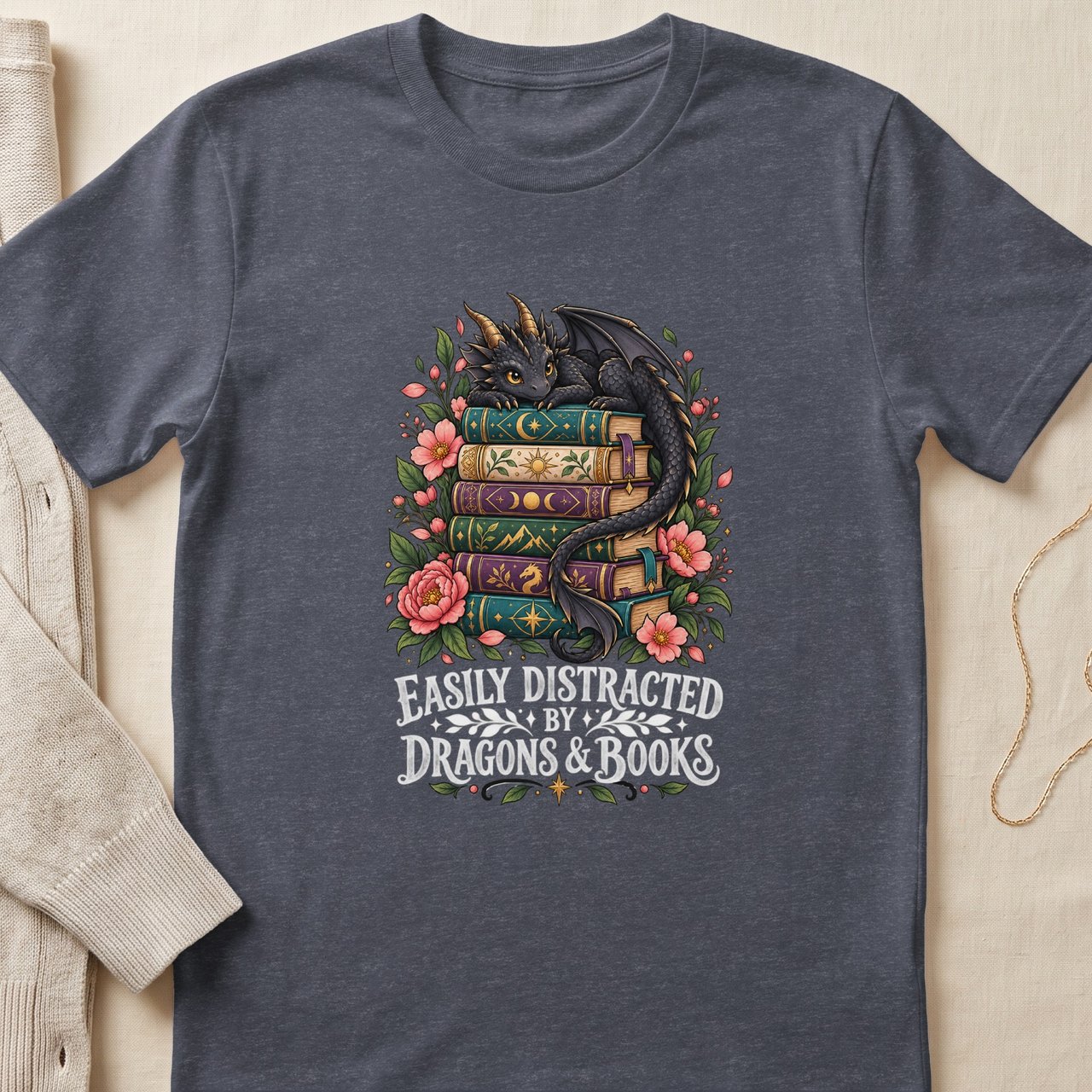 Dragons & Books Tee