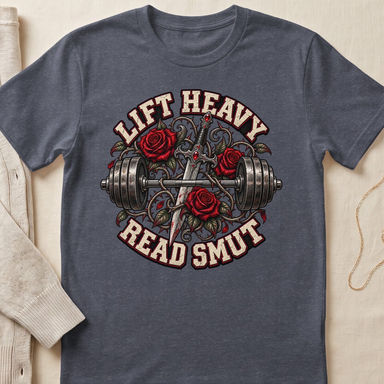 Lift Heavy Read Smut Tee — Jeweled Dagger
