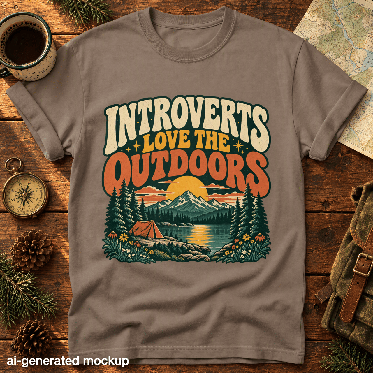 Introverts Love The Outdoors Tee