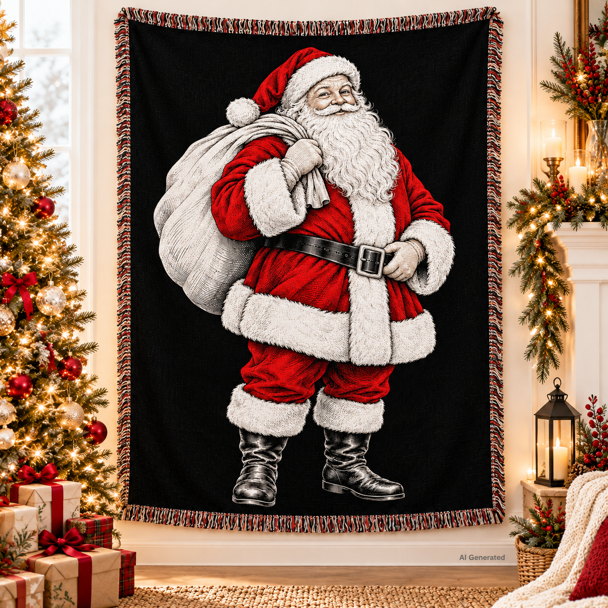 Vintage Santa Claus Blanket