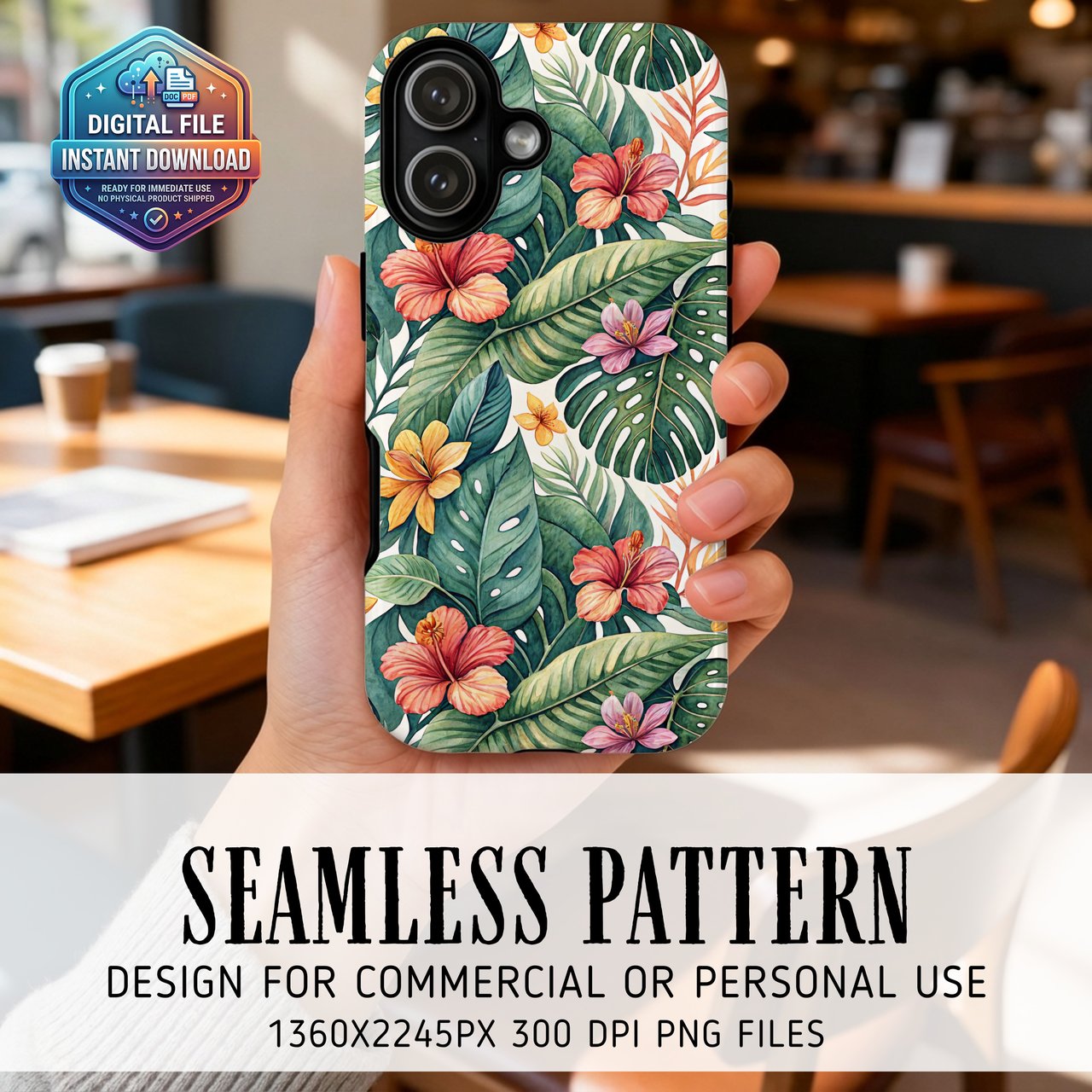 Tropical Botanical Digital Wallpaper