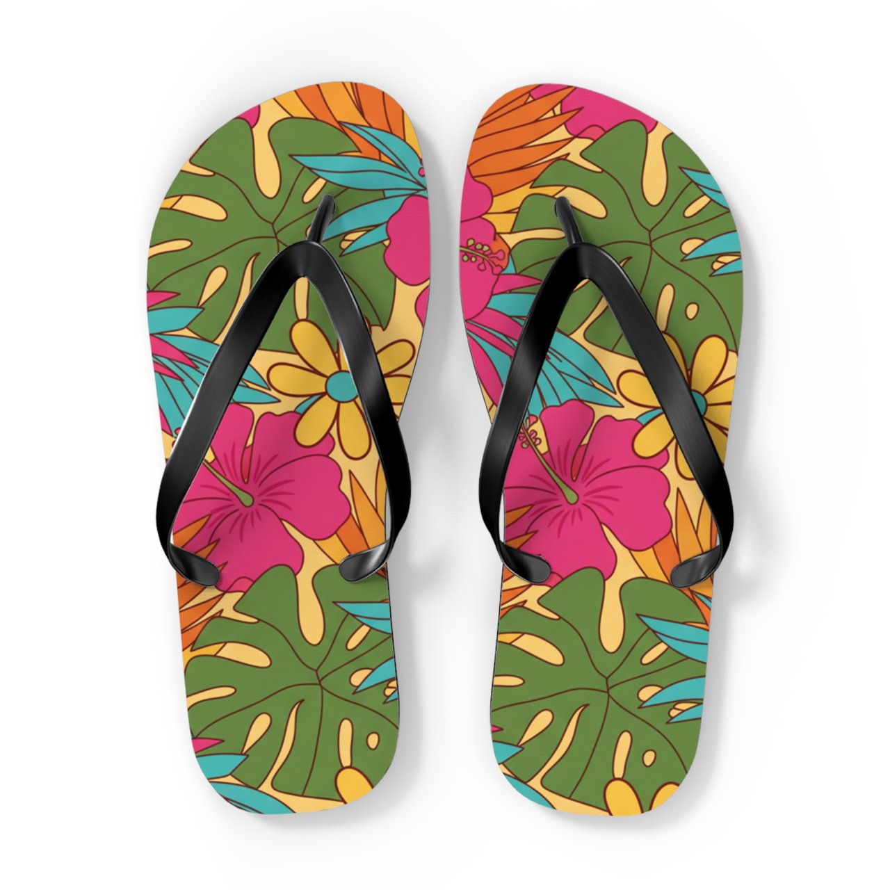 Retro Tropical Hibiscus Pattern