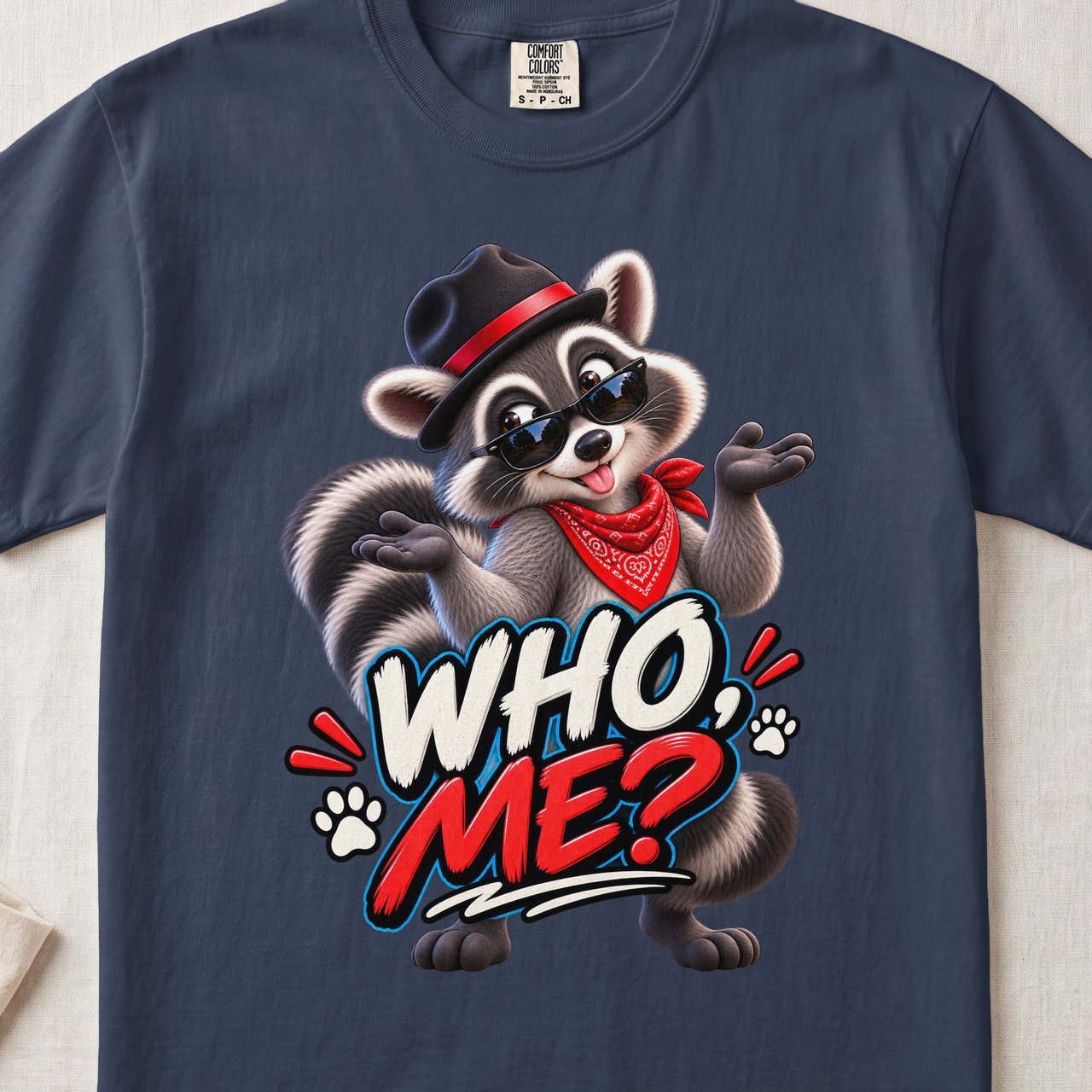 Who Me Raccoon Tee