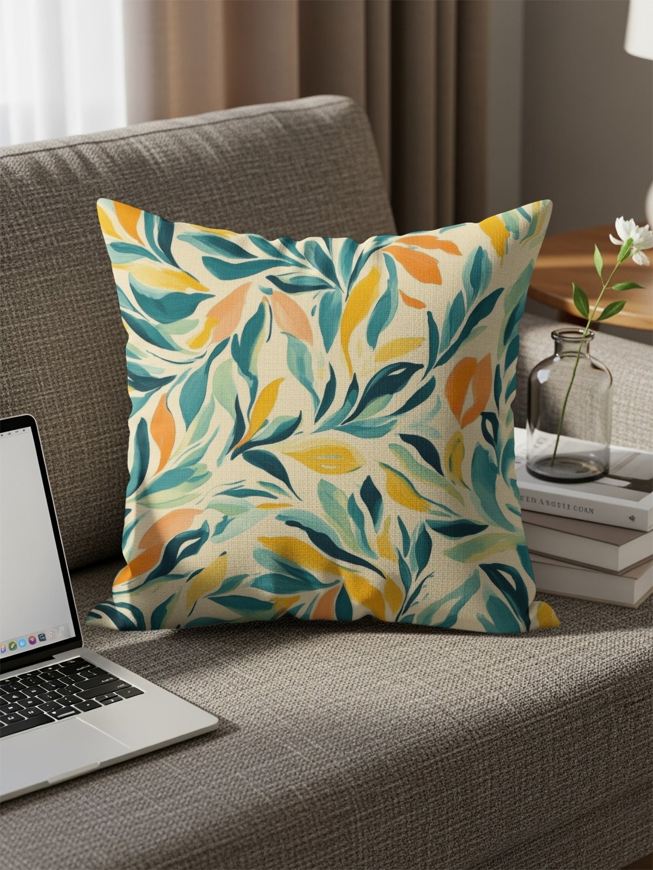 Floral Throw Blanket and Pillow:  Modern Design, Cozy Home Decor 