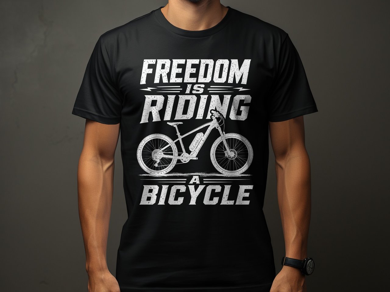 Freedom Is Riding a Bicycle | Electric Mountain Bike T-Shirt