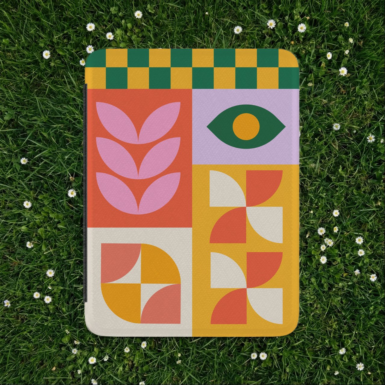 Retro Geometric Abstract Kindle Case