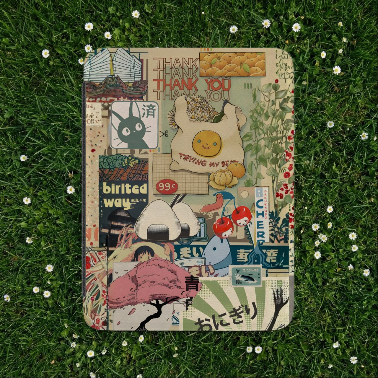 Retro Japanese Collage Kindle Case