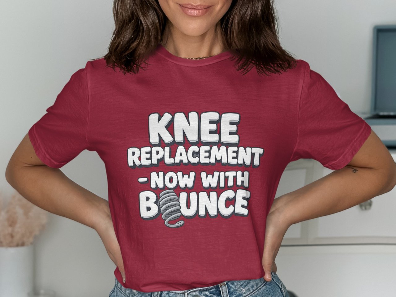 Knee Surgery T-Shirt, Knee Replacement Now With Bounce, Funny Post Surgery Gift, Recovery Tee, Orthopedic Humor, Get Well Soon Shirt