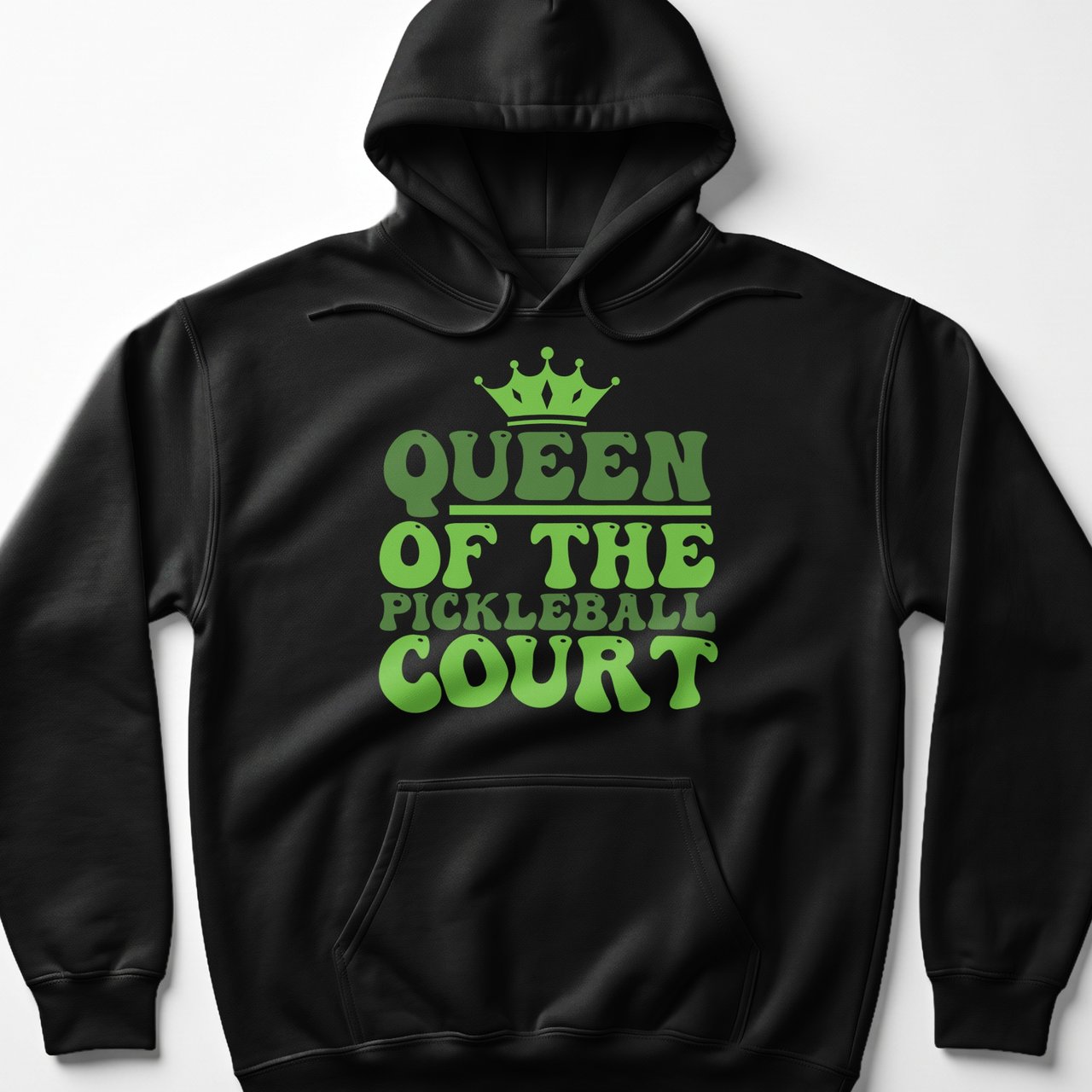 Pickleball Gildan Fleece Hoodie, Queen of the Pickleball Court, Retro Athletic Winter Court Pullover