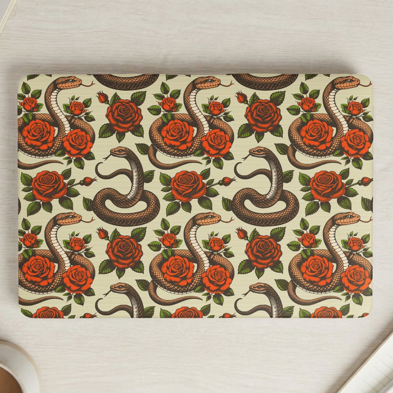 Vintage Snake and Rose MacBook Case