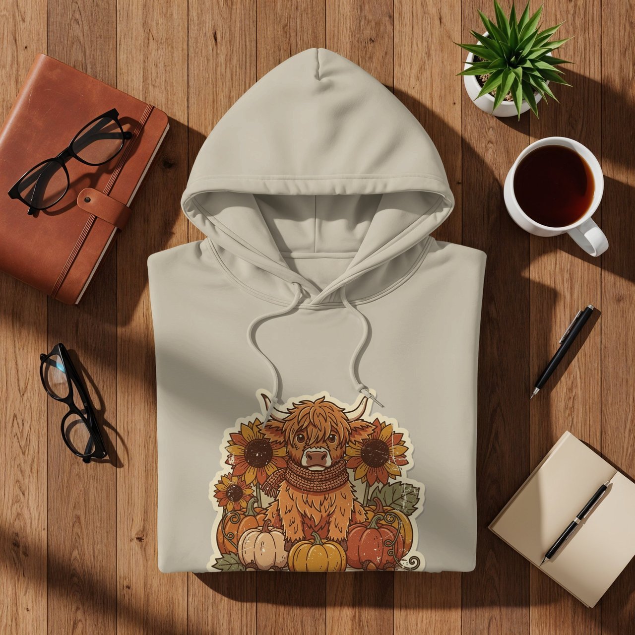 Cozy Fall Highland Cow Hoodie