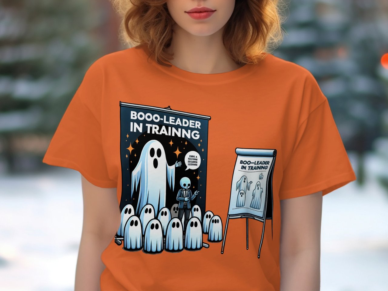 Booo Leader in Training Ghost T-Shirt, Halloween Fun, Spooky Season, Ghostly Leader, Costume Shirt, Funny Graphic Tee