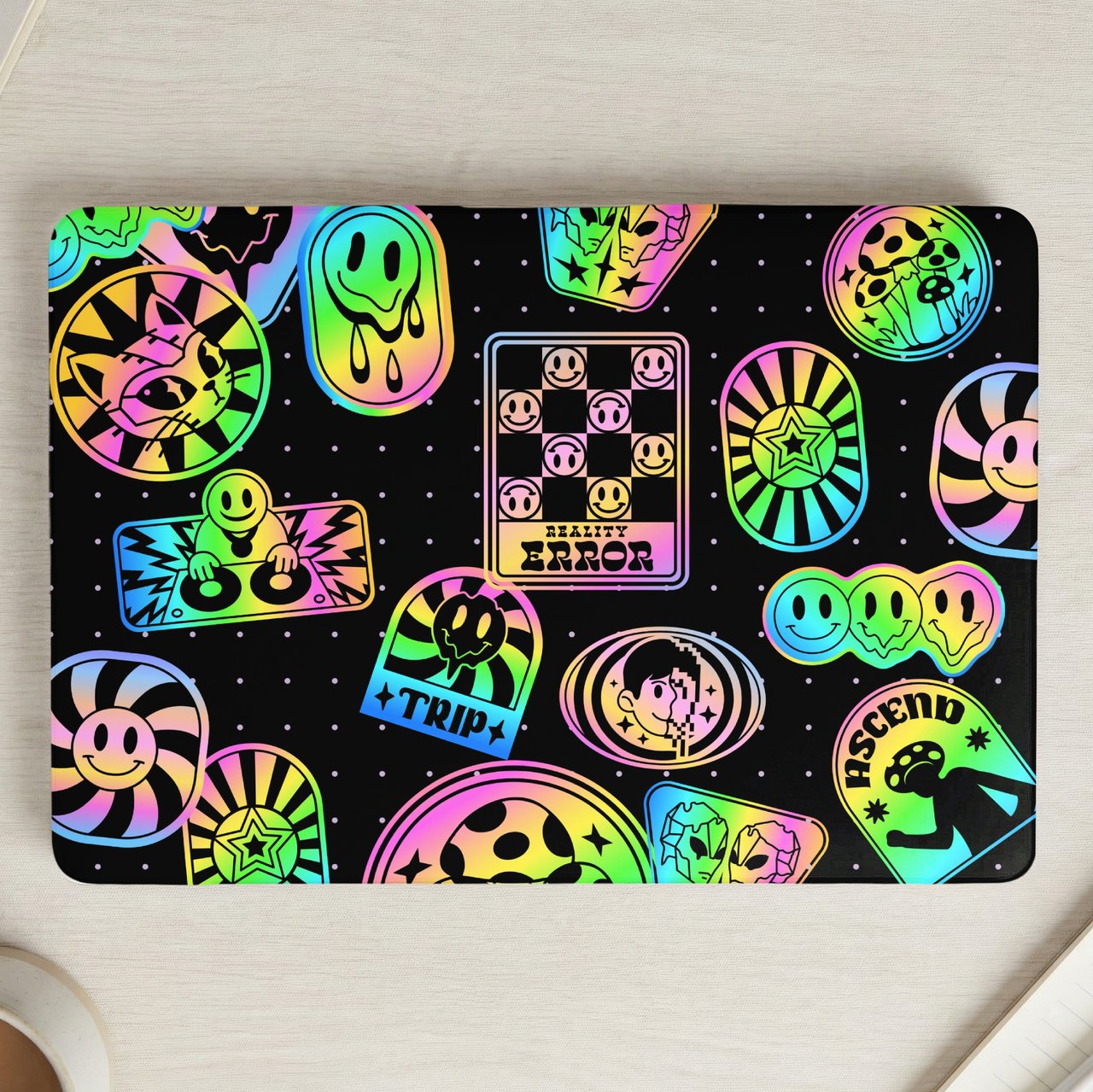 Trippy Rave Collage MacBook Case