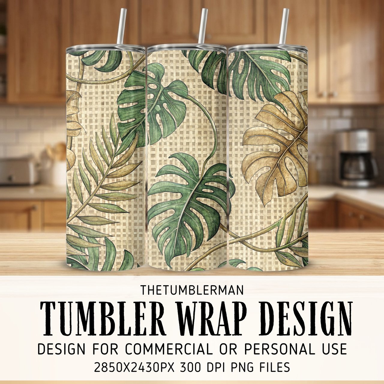 Luxe Tropical Leaves Digital Design Size Bundle Png