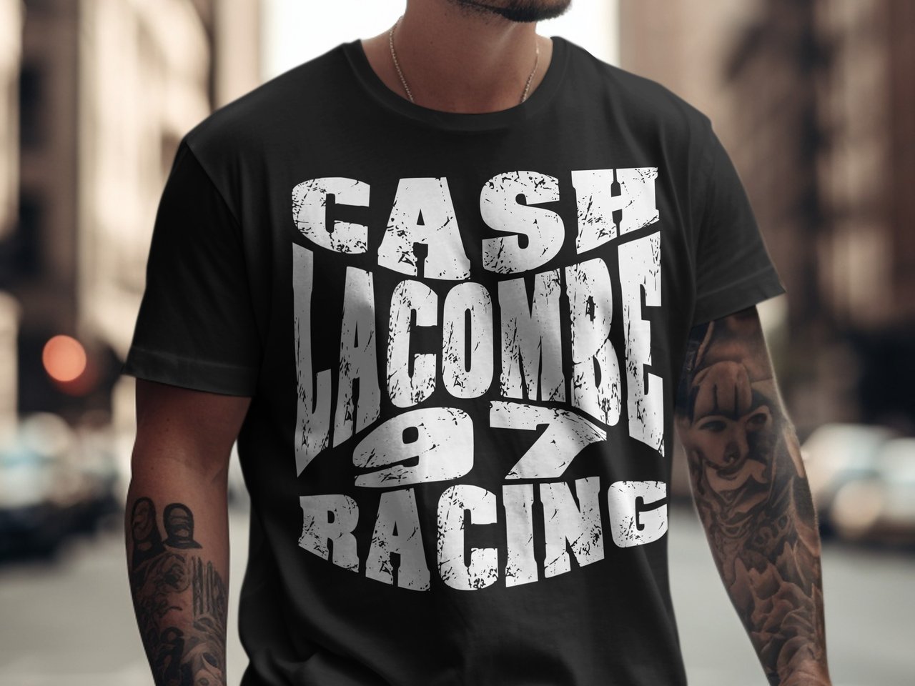 Cash Lacombe #97 Racing Shirt – White Graphic | Official CLR Comfort Colors 1717 Tee