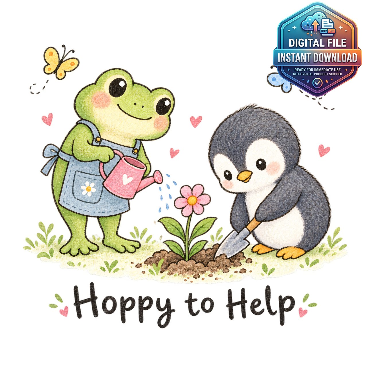Hoppy to Help Gardening Clipart