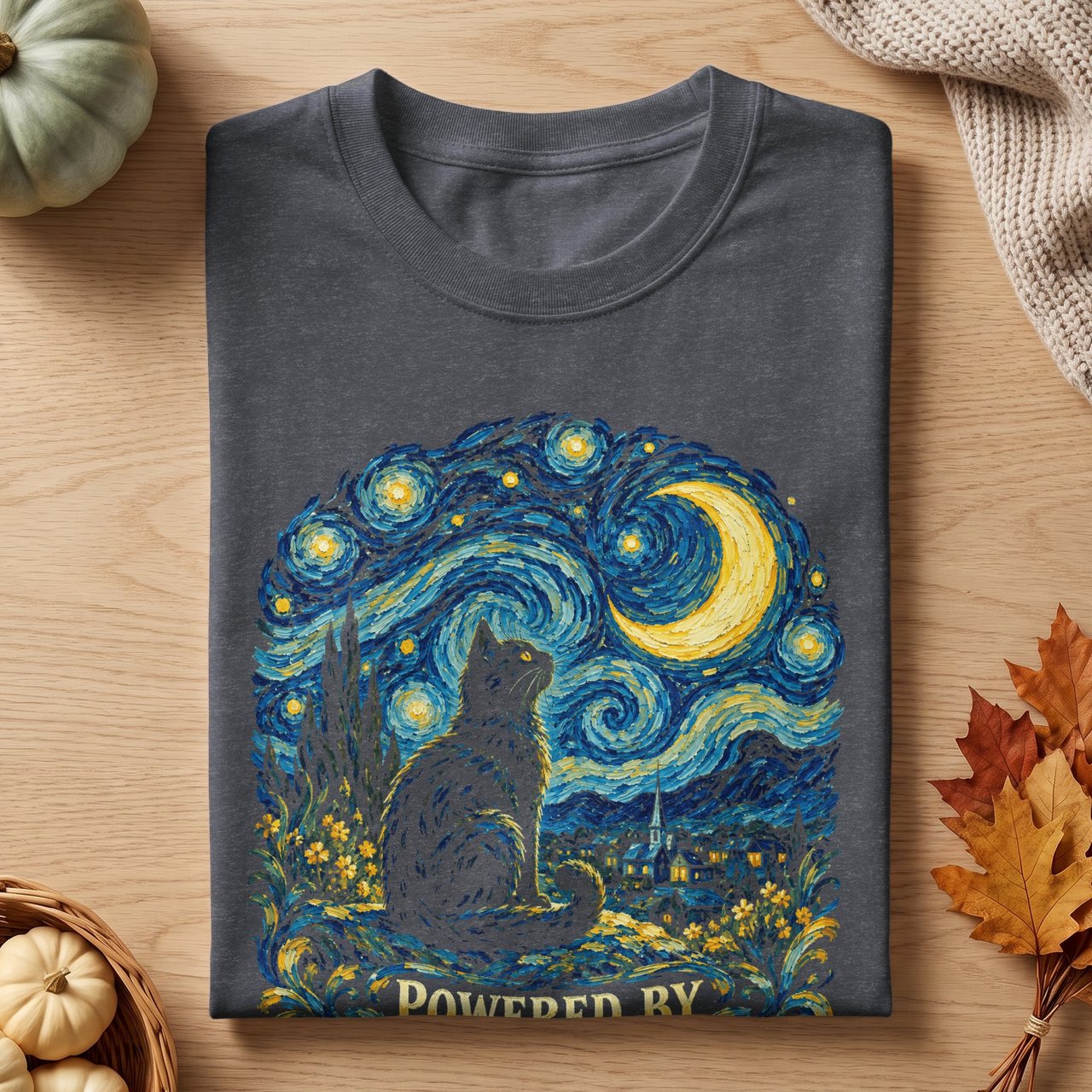 Powered By Cats And Moonlight Tee