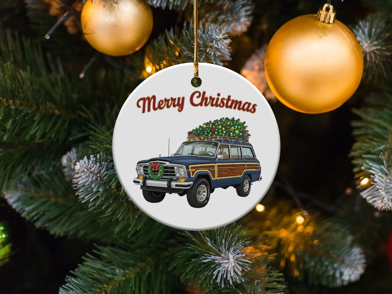 Grand Wagoneer Ornament, Waggy Christmas Tree, Classic Car Holiday Ornament, Car Lover Gift, Gift for Him, Christmas Ornament