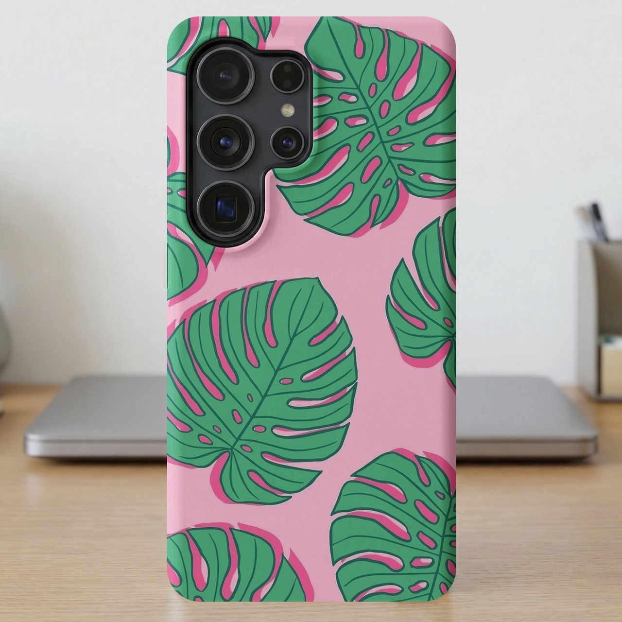 Pink Monstera Leaves MagSafe® Phone Case
