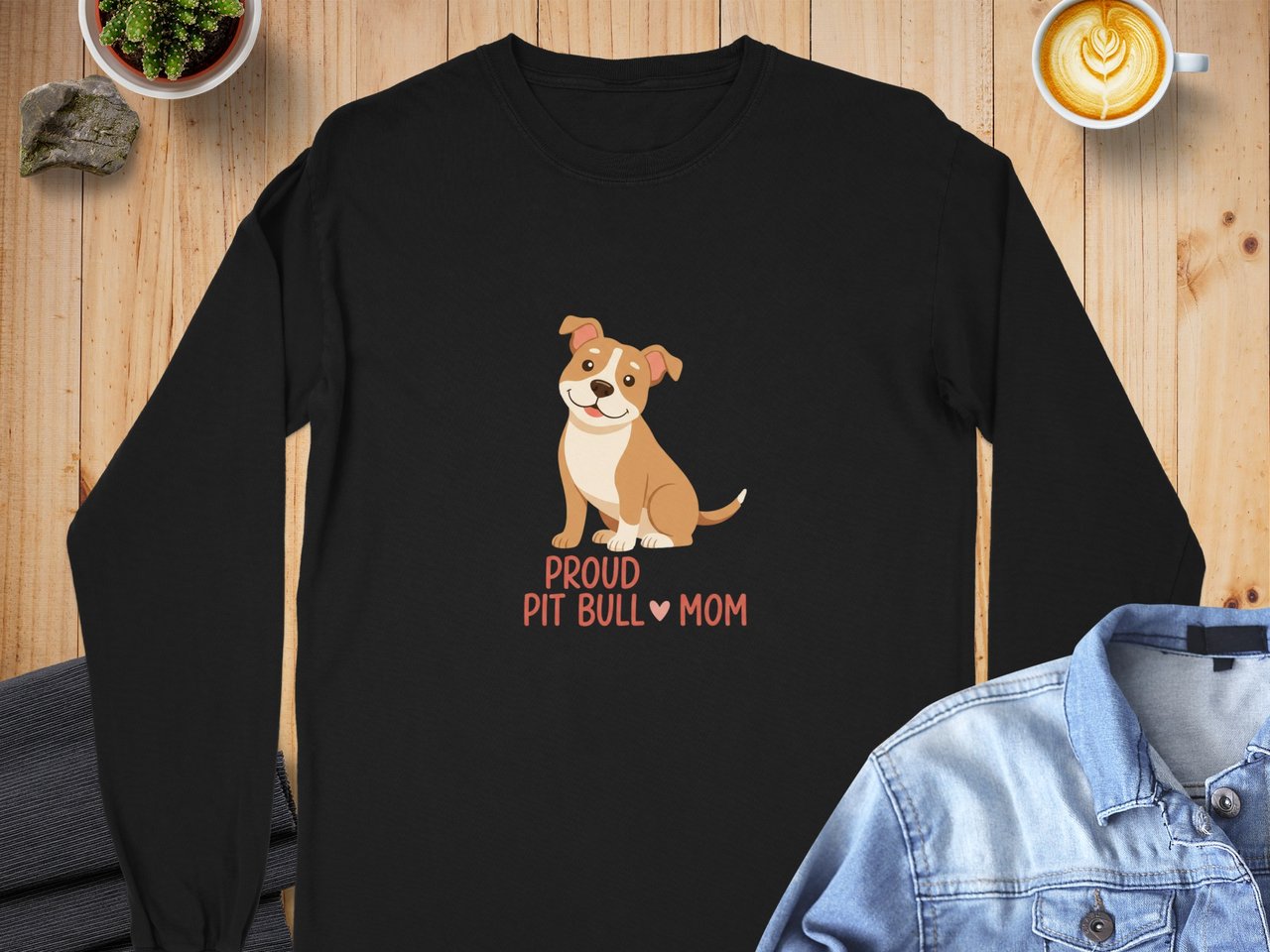 Proud Pit Bull Mom Long Sleeve Tee