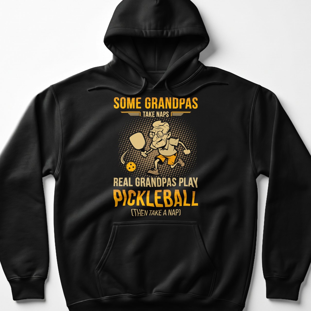 Pickleball Gildan Fleece Hoodie, Some Grandpas Take Naps Real Grandpas Play Pickleball (Then Take a Nap), Court Pullover