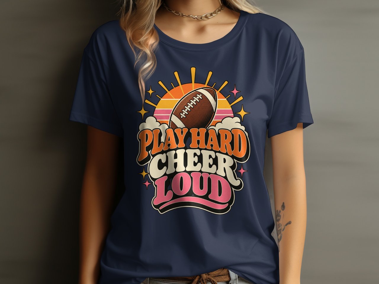 Play Hard Cheer Loud Tee or Sweatshirt