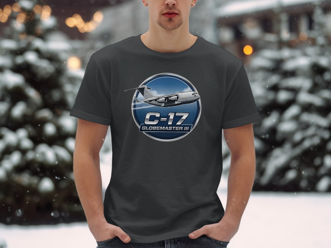 C-17 Globemaster III Military Transport Aircraft T-Shirt, Aviation Art, Pilot Gift, Air Force Tee, Veteran Shirt