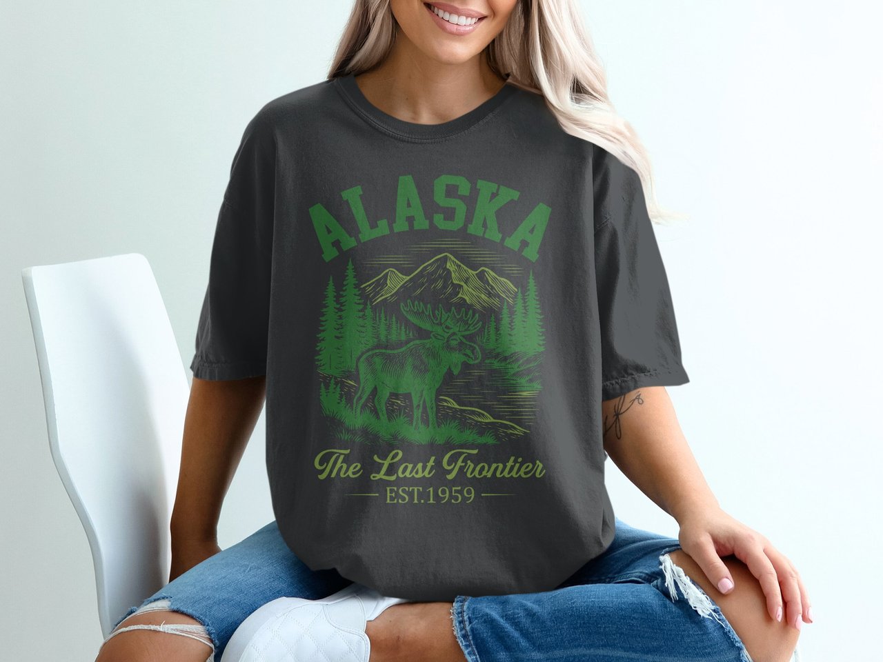 Alaska The Last Frontier Moose Graphic Tee