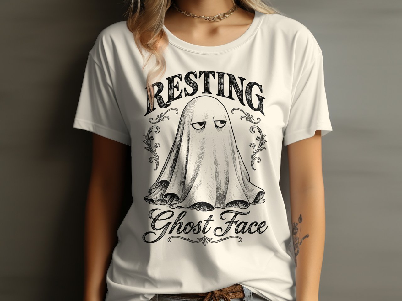 Resting Ghost Face Tee or Sweatshirt