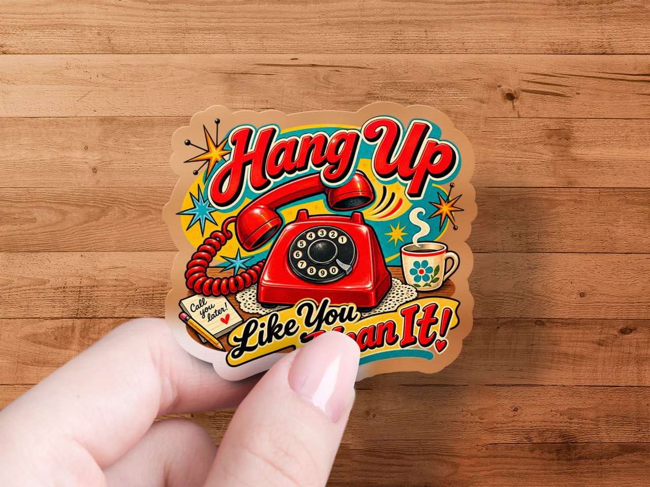 Hang Up Like You Mean It Sticker