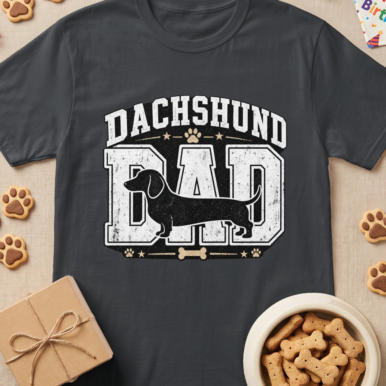 Dachshund Dad Collegiate Tee