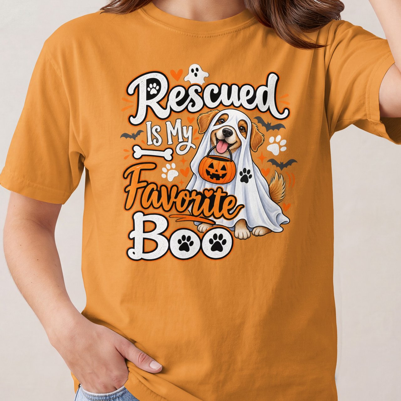 Rescued Is My Favorite Boo Tee