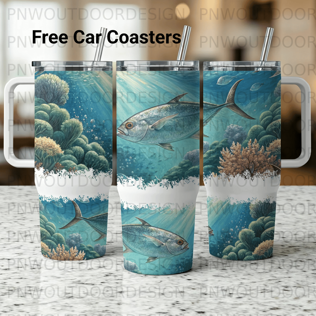 Game Fish 40oz Tumbler Sublimation Wrap, Marine Life Ocean Fishing Digital Design, Seamless Fish Tumbler Wrap Download